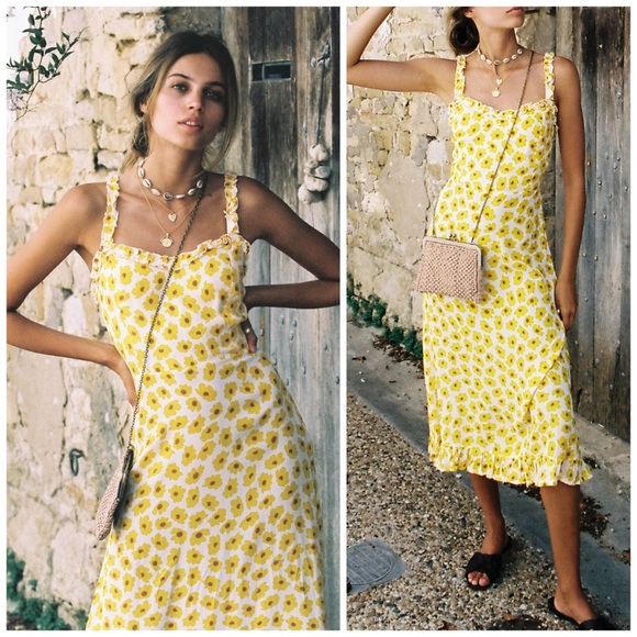 faithfull sunflower midi dress